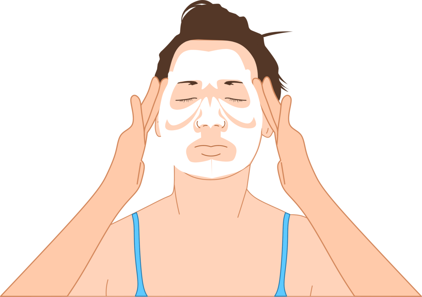 Woman washing face illustration n png