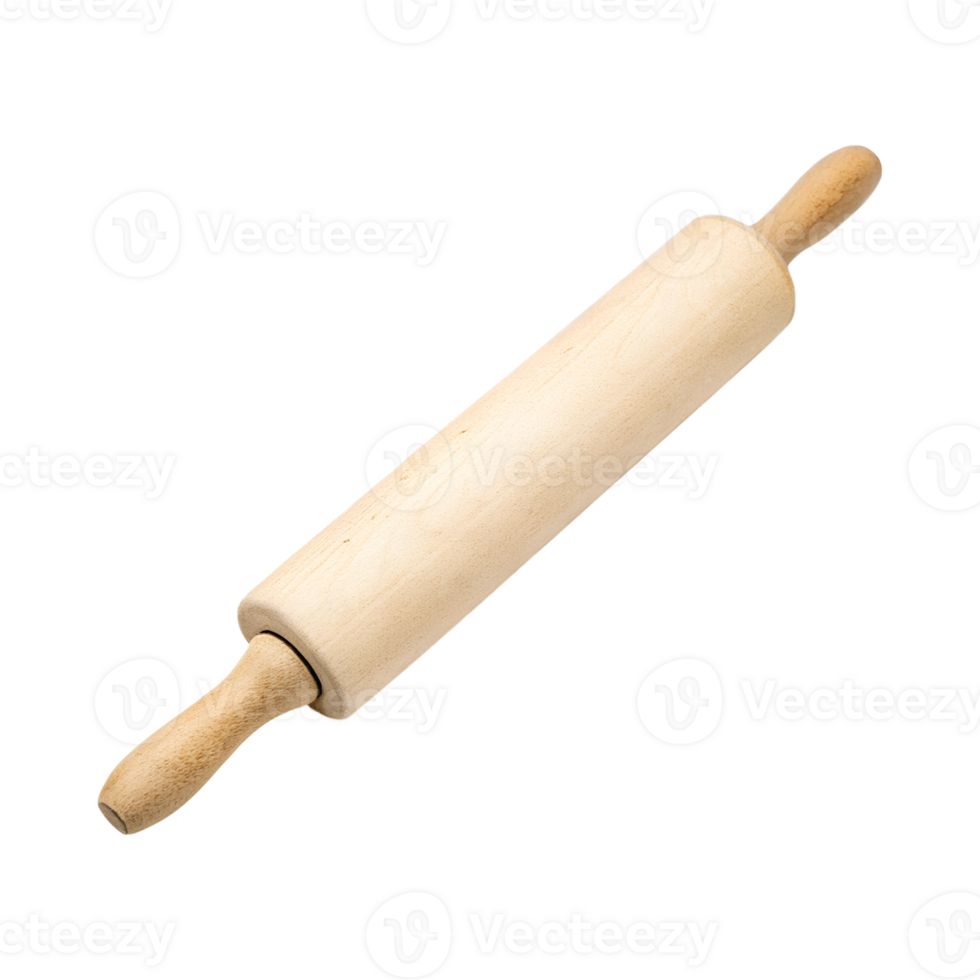 Rolling pin made of wood, perfect for baking and cooking enthusiasts png