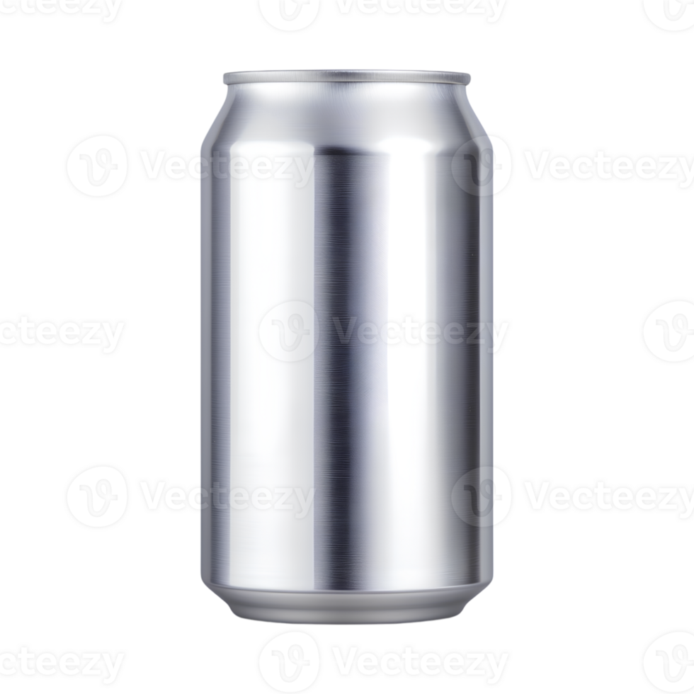 shiny metal can ready for recycling, showcasing its smooth surface and sleek design png