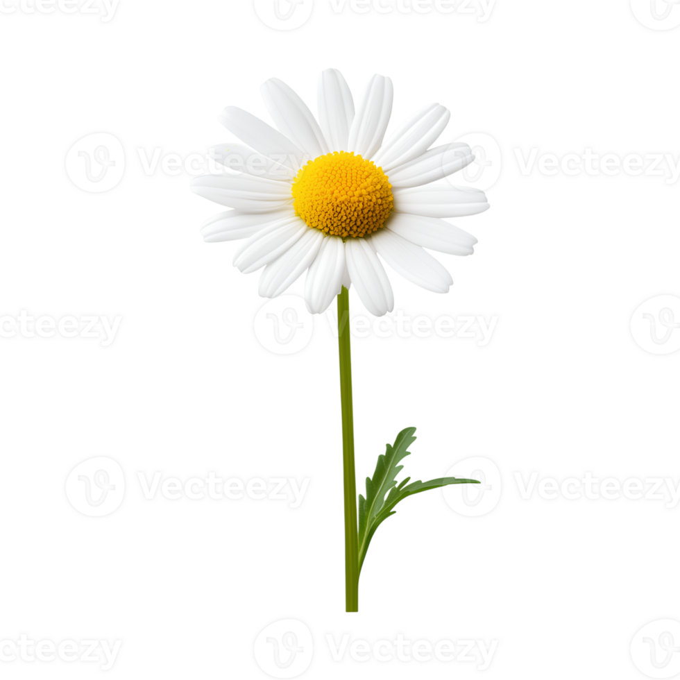 beautiful chamomile flower with white petals and yellow center, symbolizing calmness and nature png