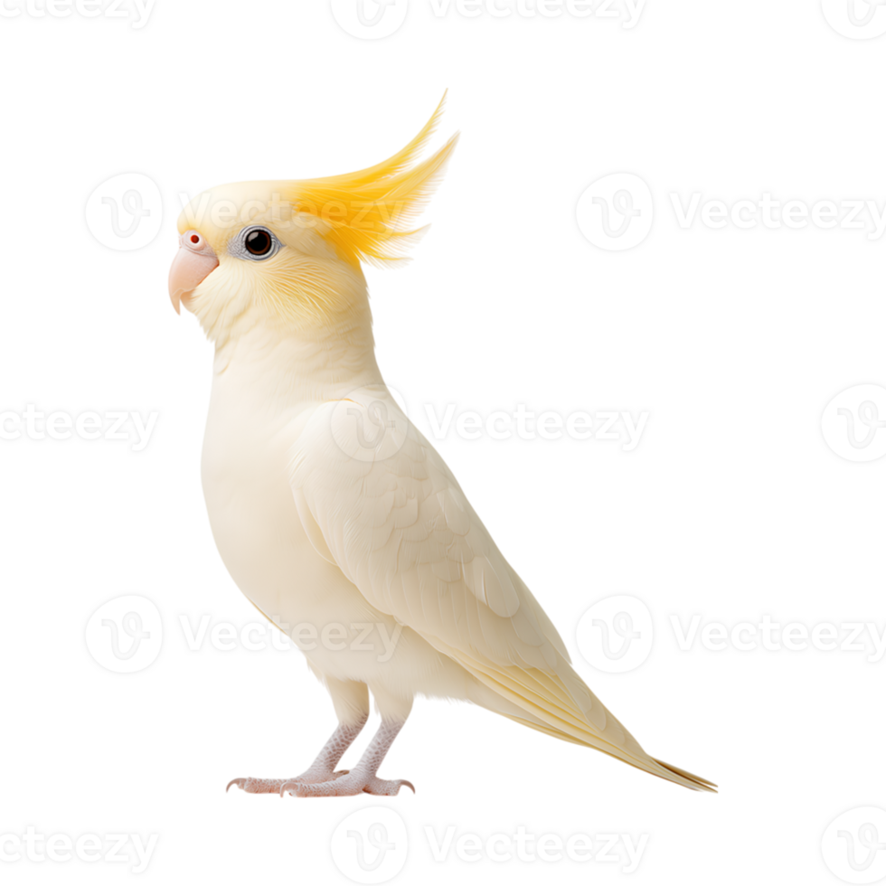 beautiful cockatiel bird with striking yellow crest, showcasing its charming features png