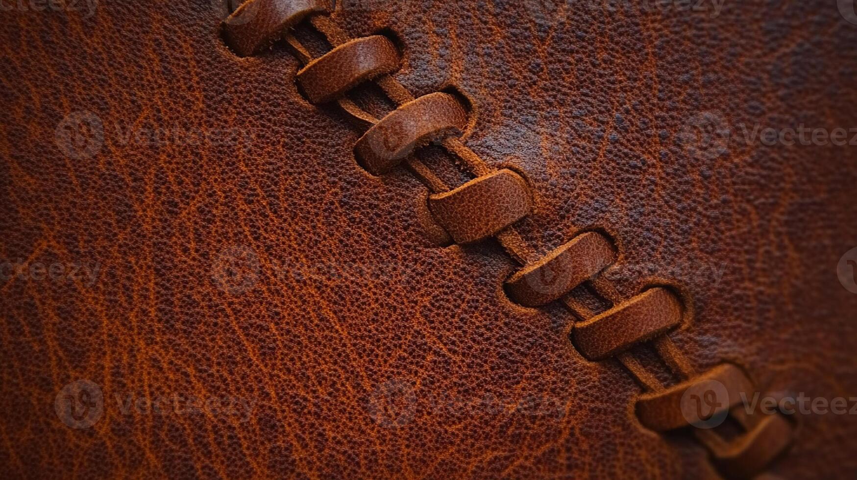 Brown Leather Texture with Hand-Stitched Lacing Detail photo