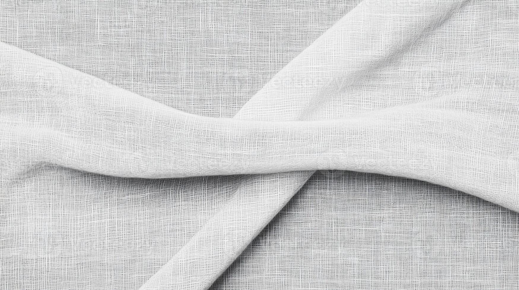 White Linen Fabric with Soft Texture. Subtle Crisscross Weave photo