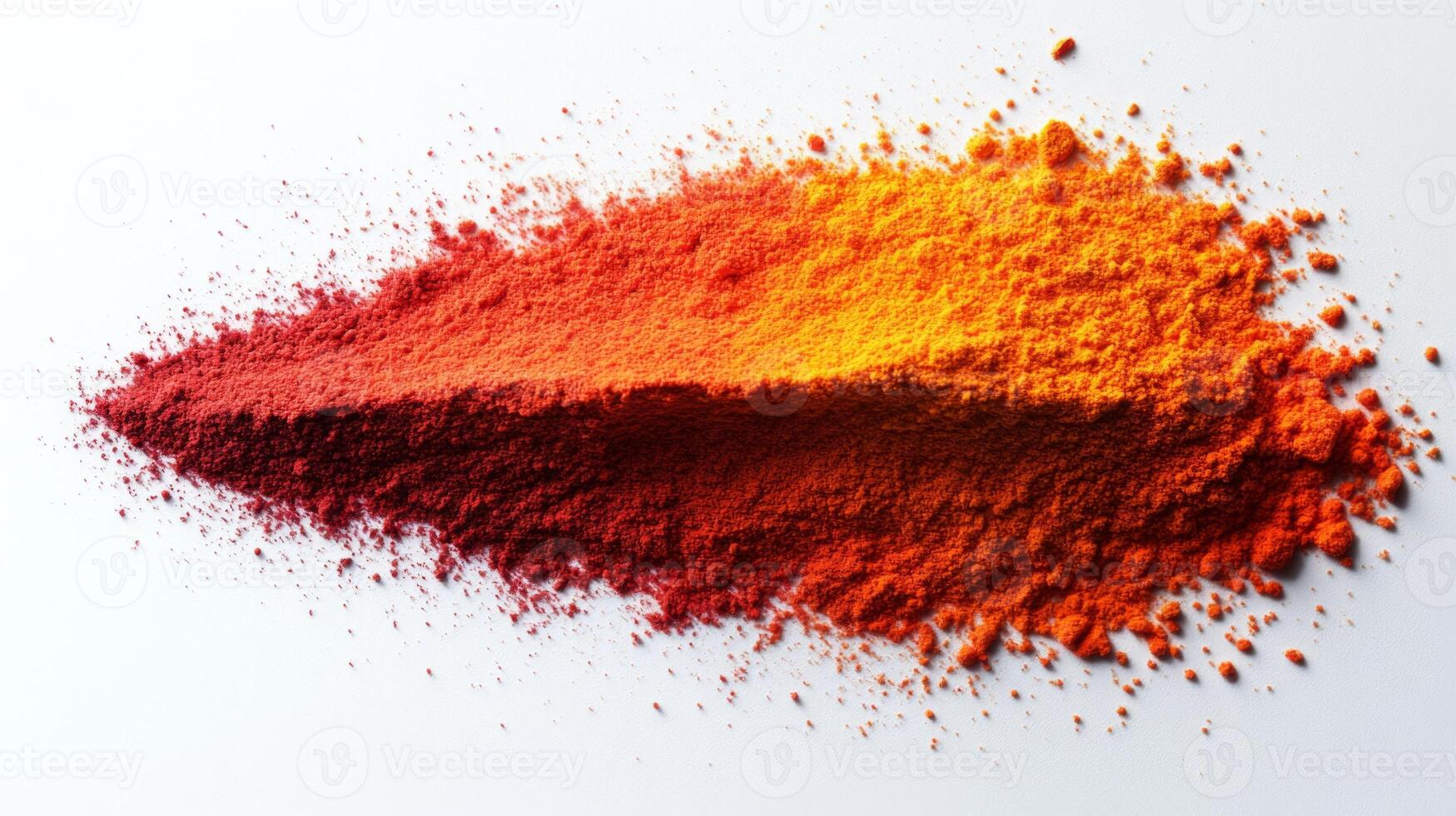 A pile of red and orange powder on a white background photo