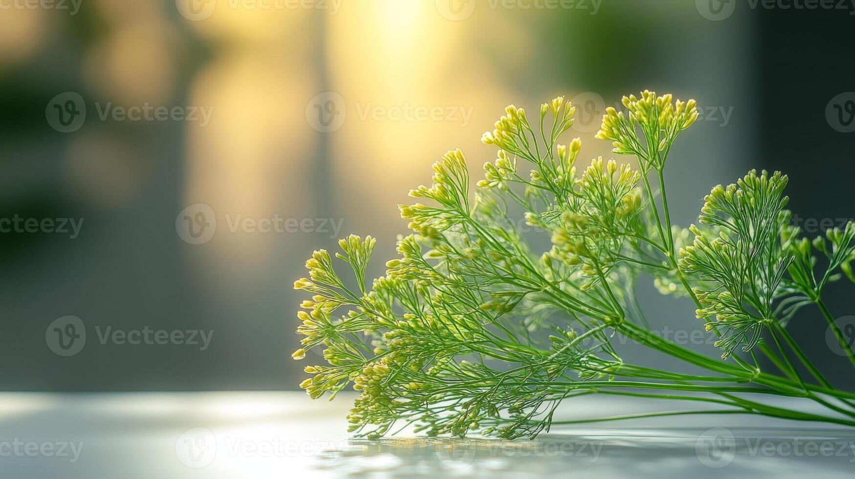 Golden Hour Greens, A Still Life of Delicate Herbs photo