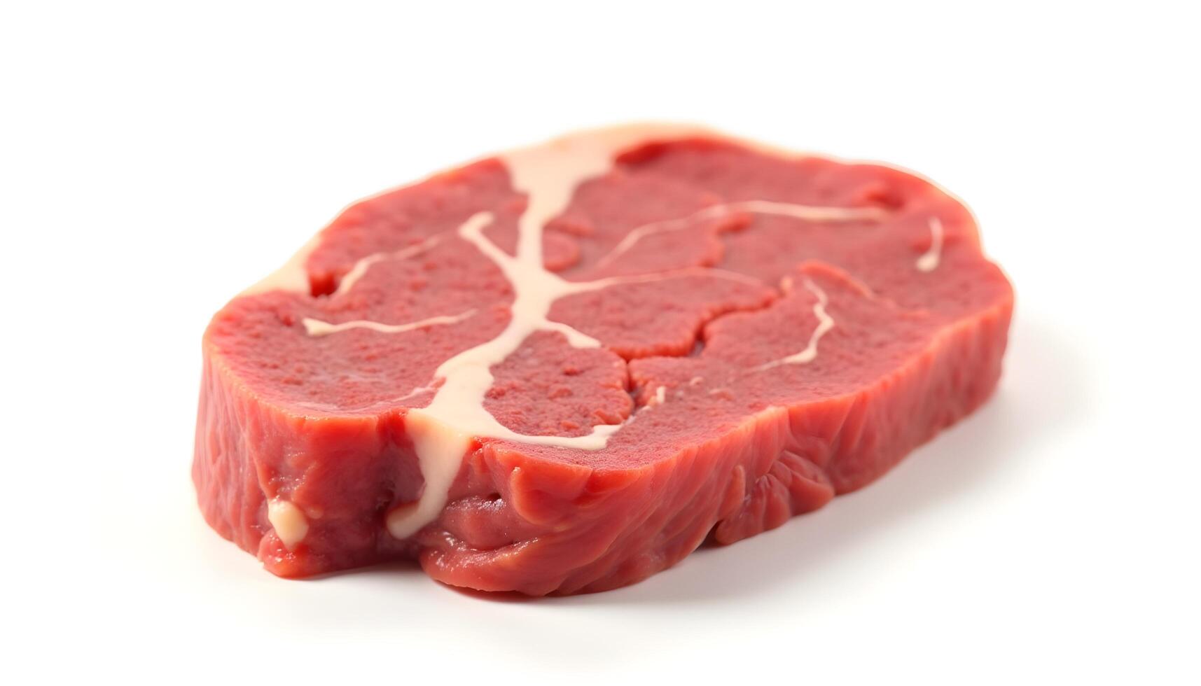 A piece of raw beef on a white background photo