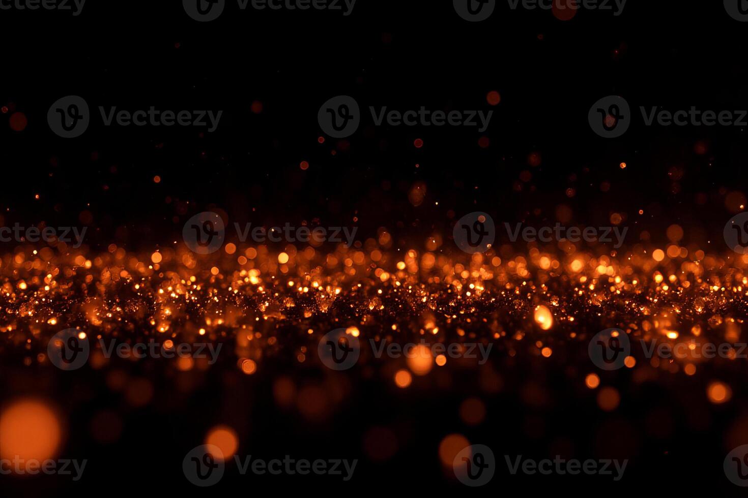 Golden glitter particles floating in the air, creating a bokeh effect, dark background, elegant and magical atmosphere, perfect for adding a touch of sparkle photo