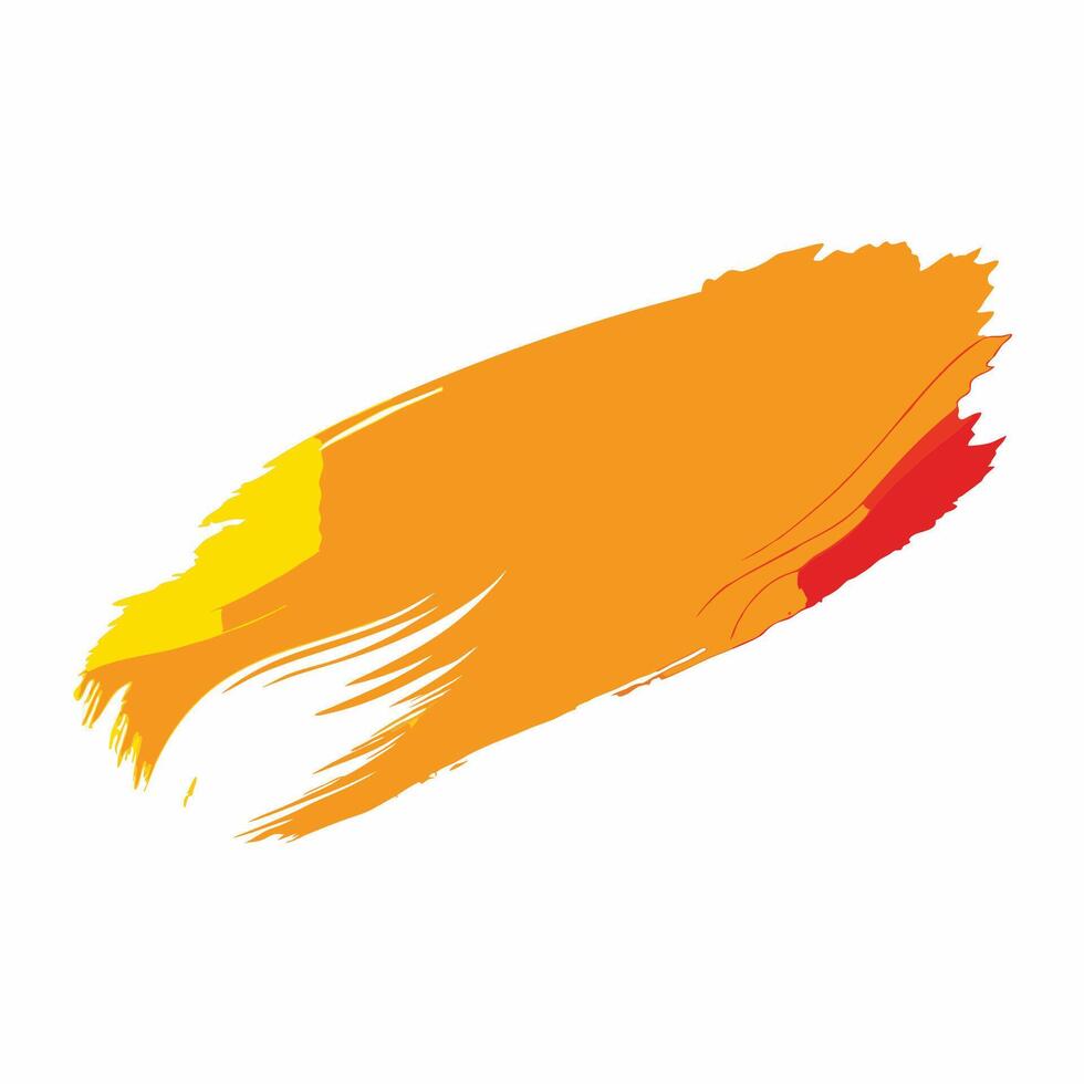 Vibrant Orange and Yellow Brush Stroke Isolated on a Blank White Background vector