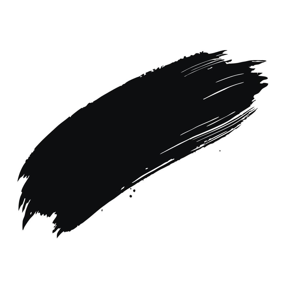 Striking Modern Black Watercolor Brushstroke on White Background vector