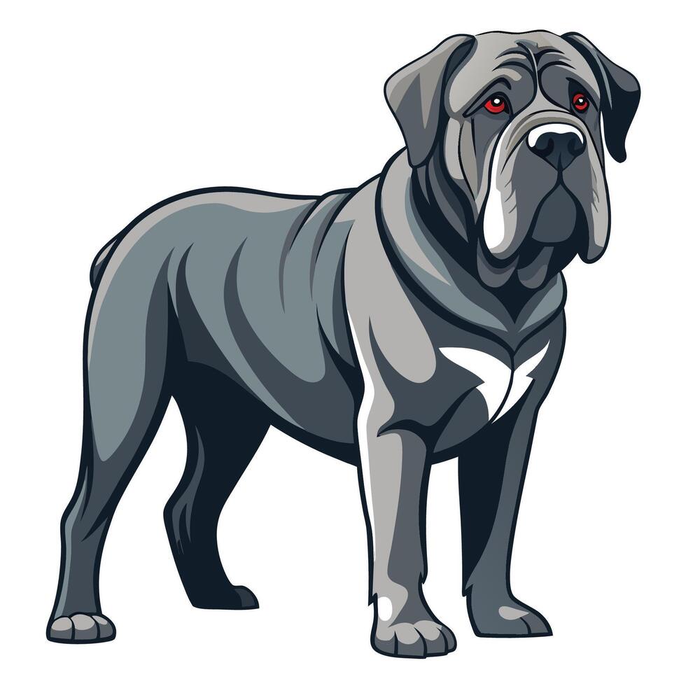 Regal Neapolitan Mastiff Dog Isolated on a Pristine White Background vector