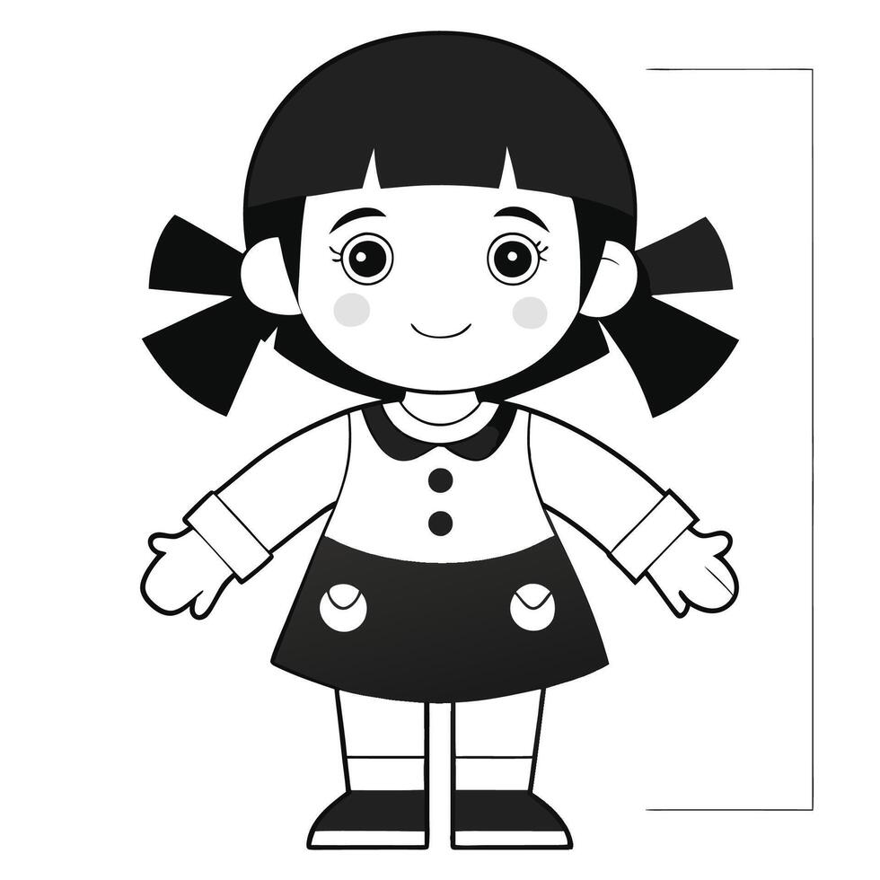 Detailed Dress Up Activity Page for Children in Black and White vector