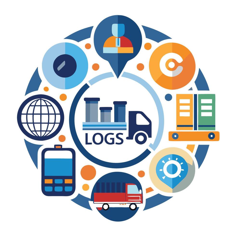 Comprehensive Logistics Solutions with Visual Icons vector