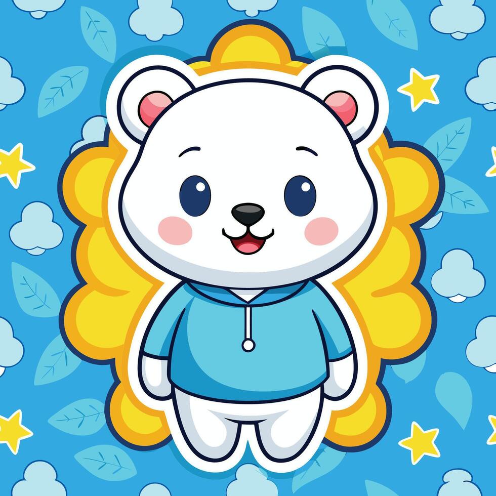 Seamless Pattern of Cartoon Stickers Featuring Wacky Cartoon Characters vector