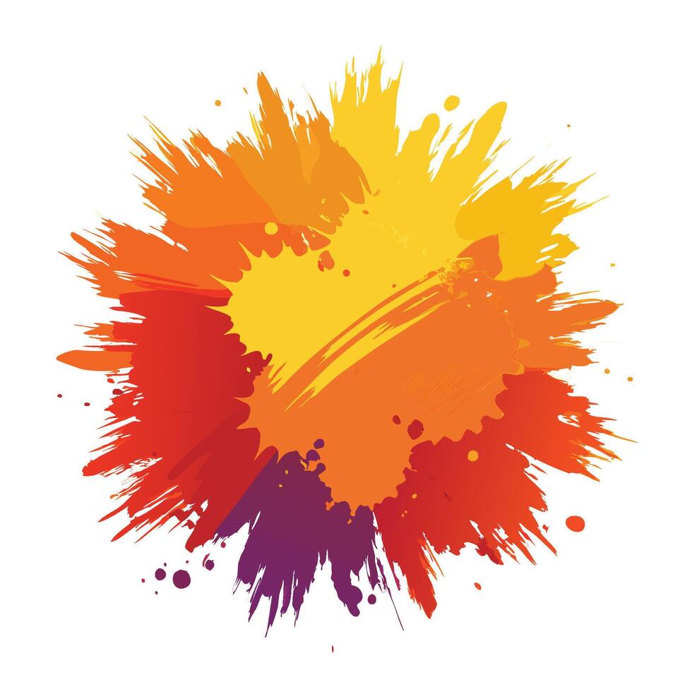 Vibrant Watercolor Brush Stroke Background with Grunge Stain Effect vector