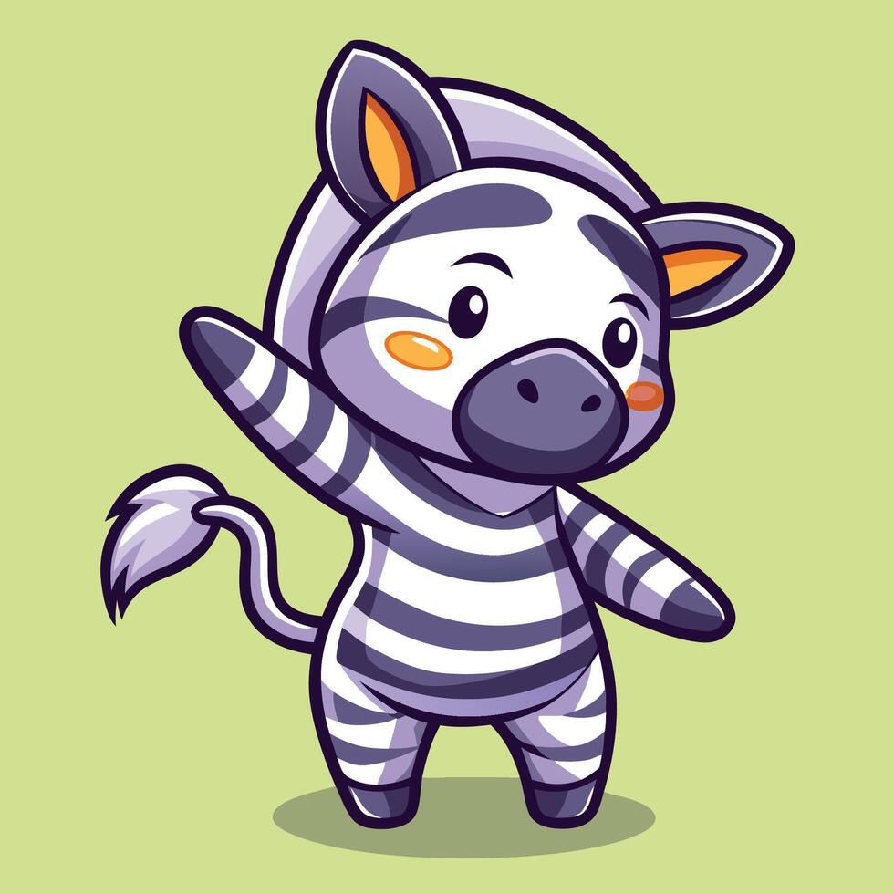 Adorable Zebra Dabbing with Cartoonish Charm vector