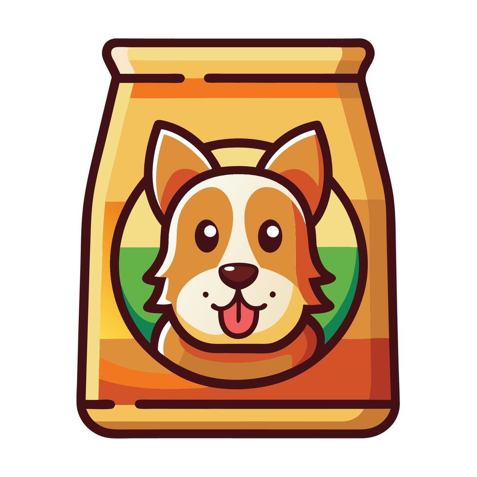 Whimsical Dog Food Snack Cartoon Character with a Playful Expression vector