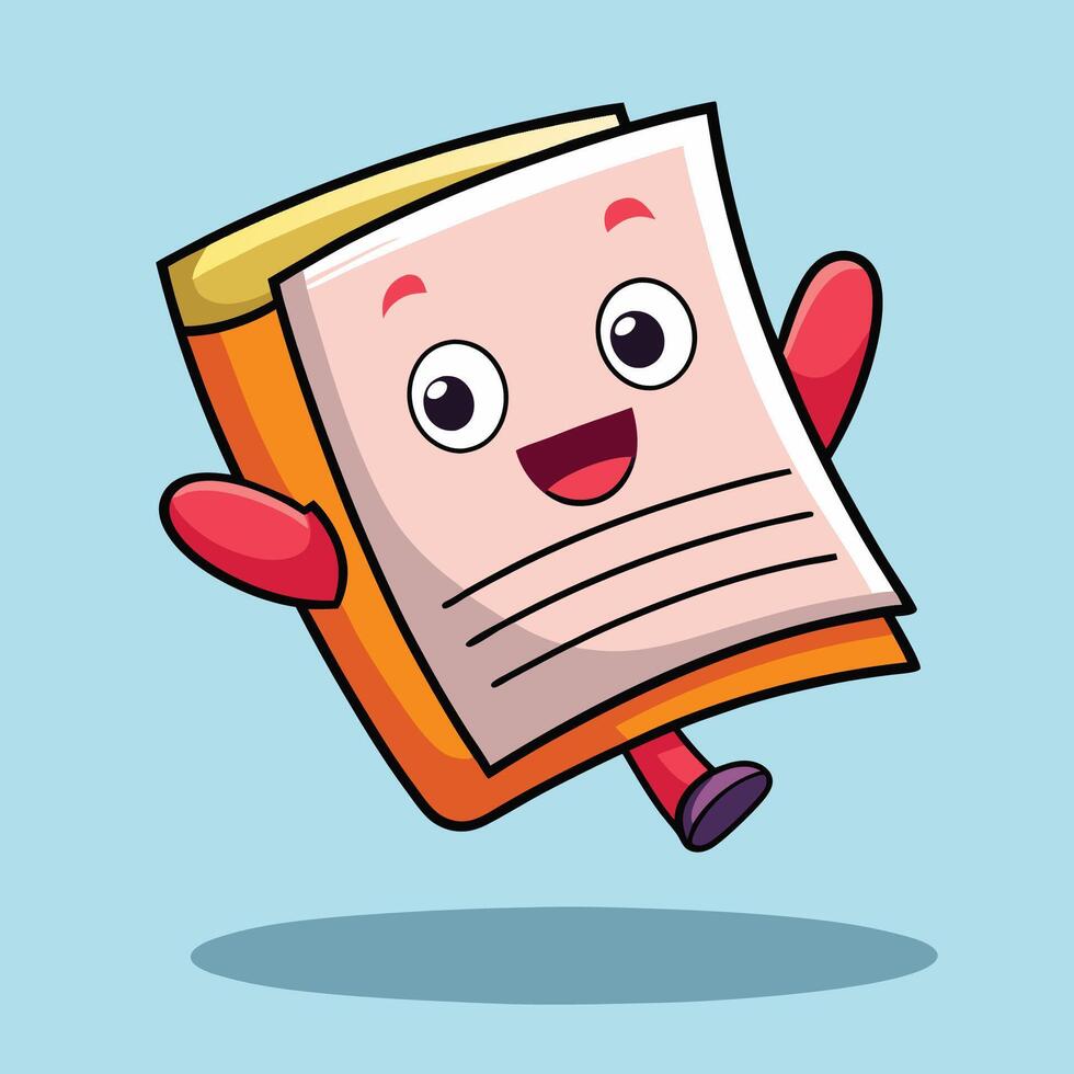 Humorous Cartoon Illustration of a Floating Newspaper in a Whimsical Style vector