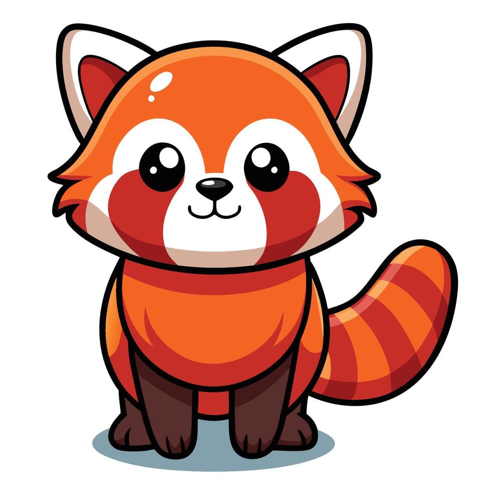 Adorable Cartoon Icon of a Red Panda Looking Confused vector