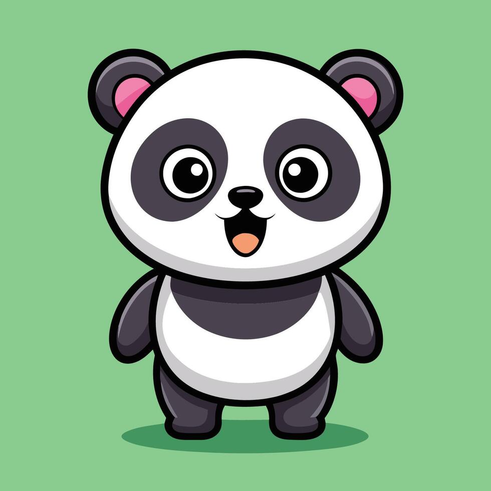 Adorable Cartoon Icon of a Surprised Baby Panda vector