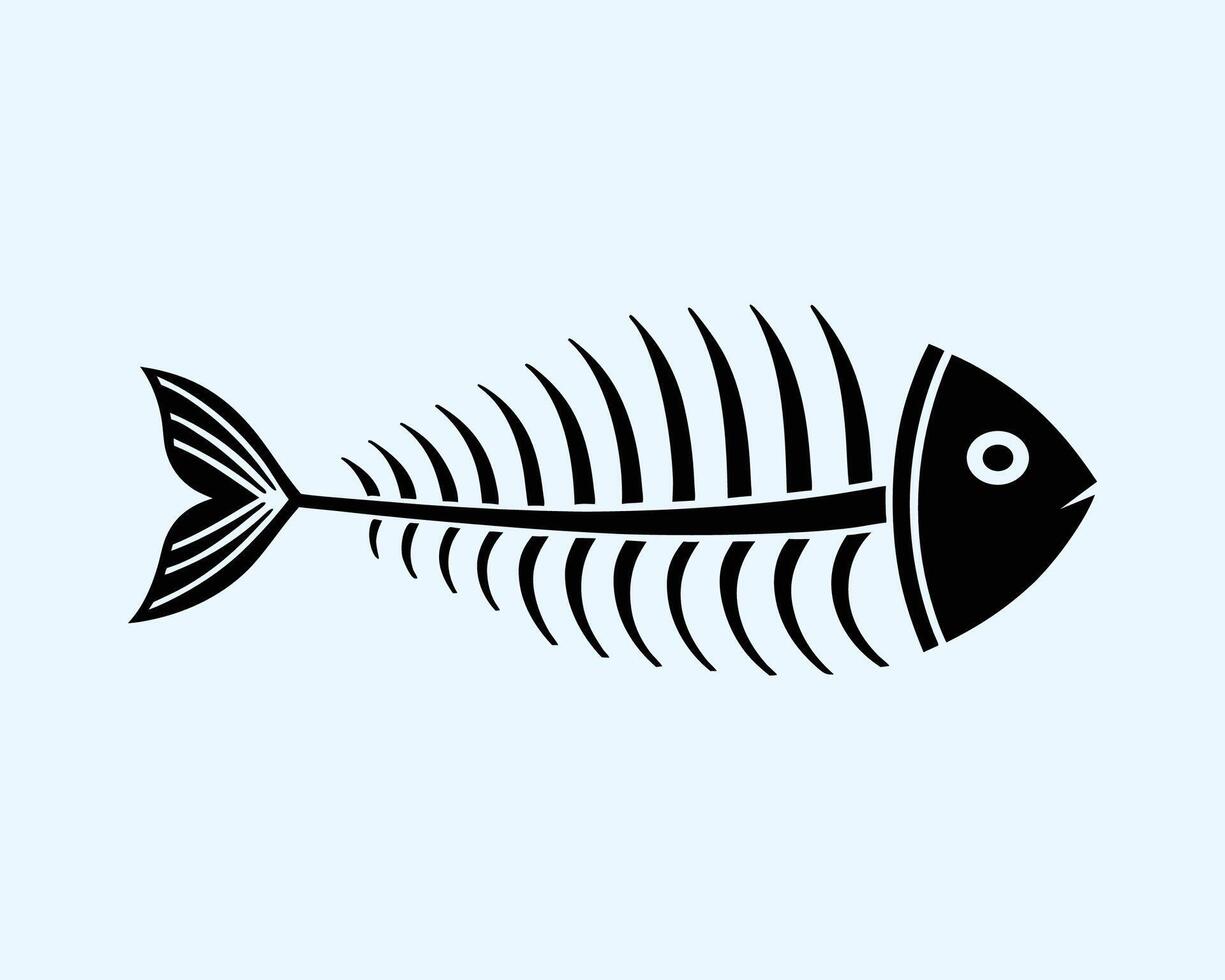 Skeleton Fish. Fish Bone Icon Illustration vector