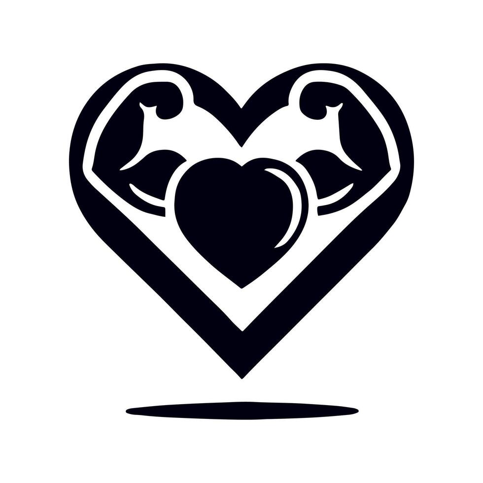 Heart muscles icon on a white background, representing fitness and sport. vector