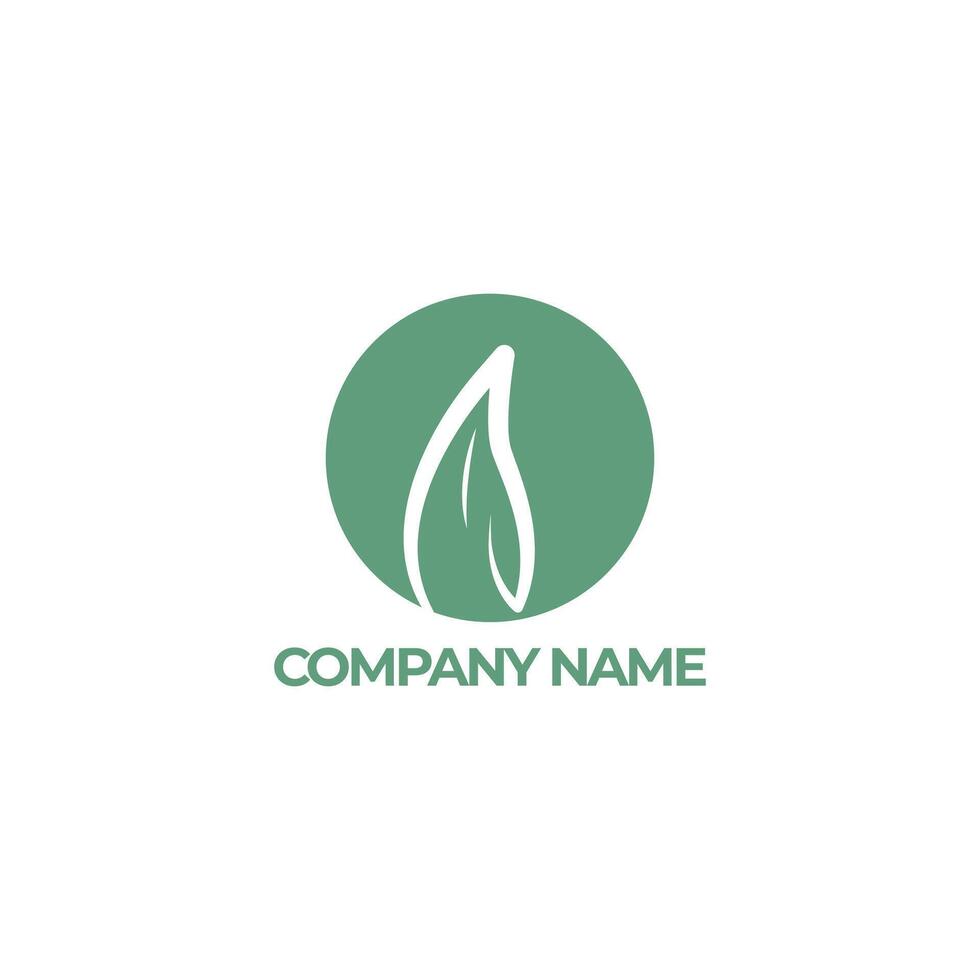 Leaf with circle logo design vector