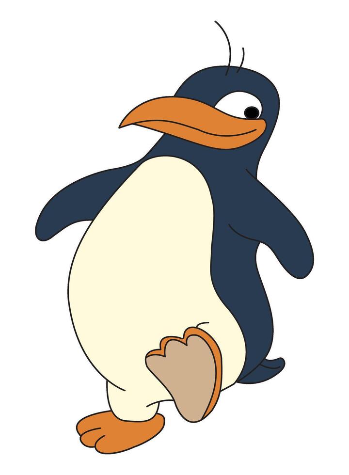 illustration penguin smiling while walking vector