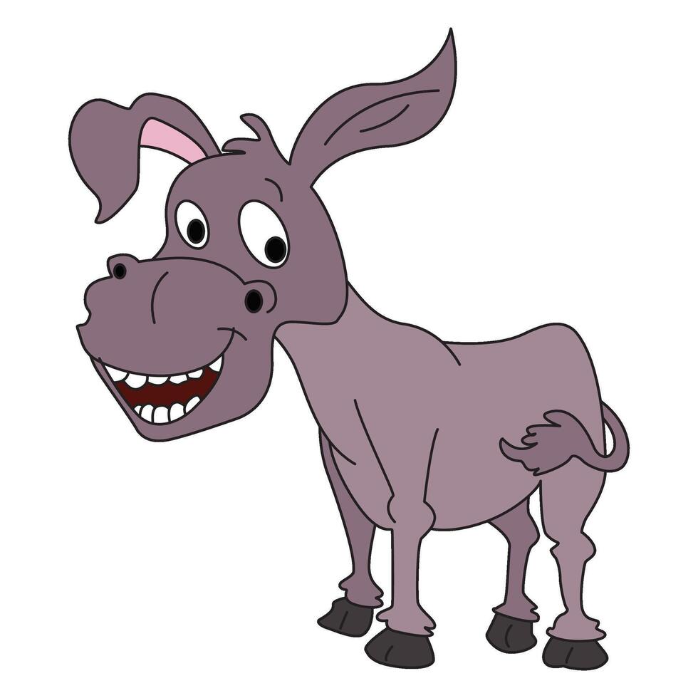 Donkey animal isolated on white background vector