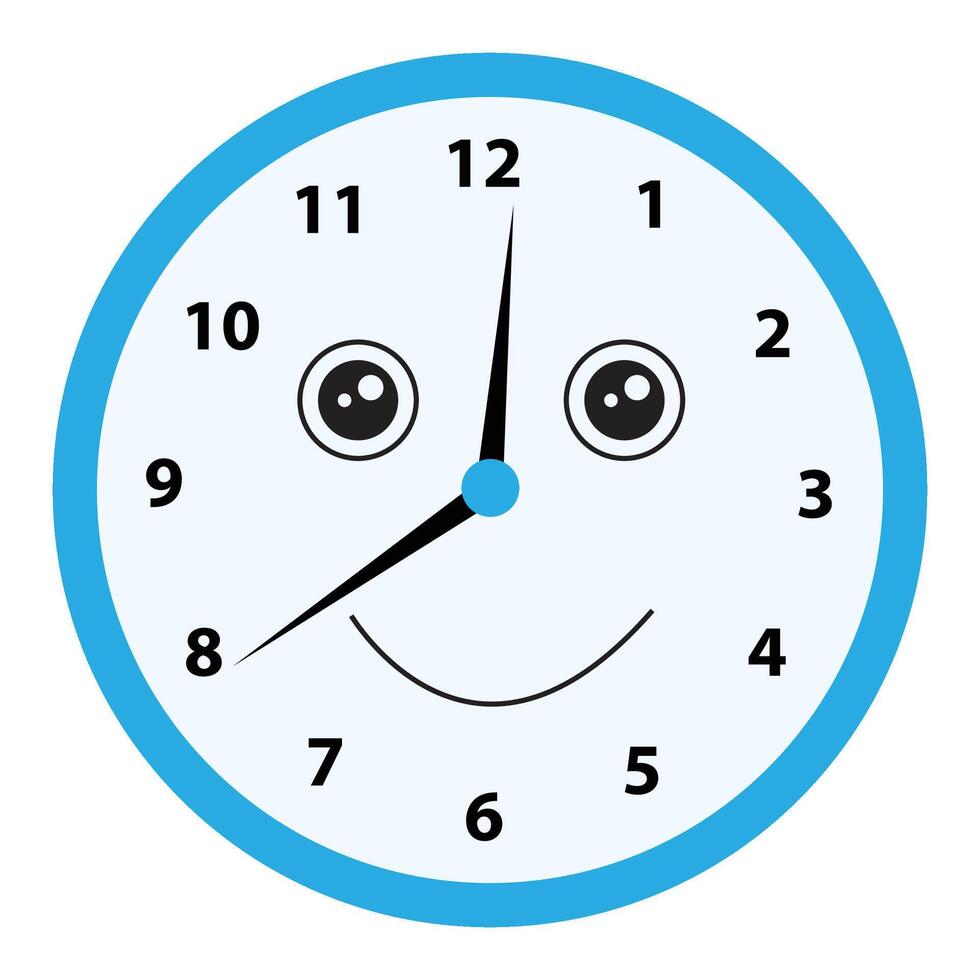 illustration clock showing eleven forty vector