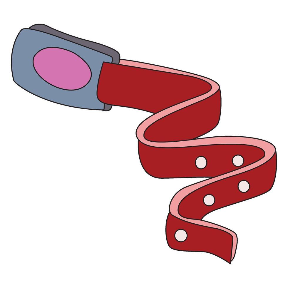Red belt isolated on white background vector