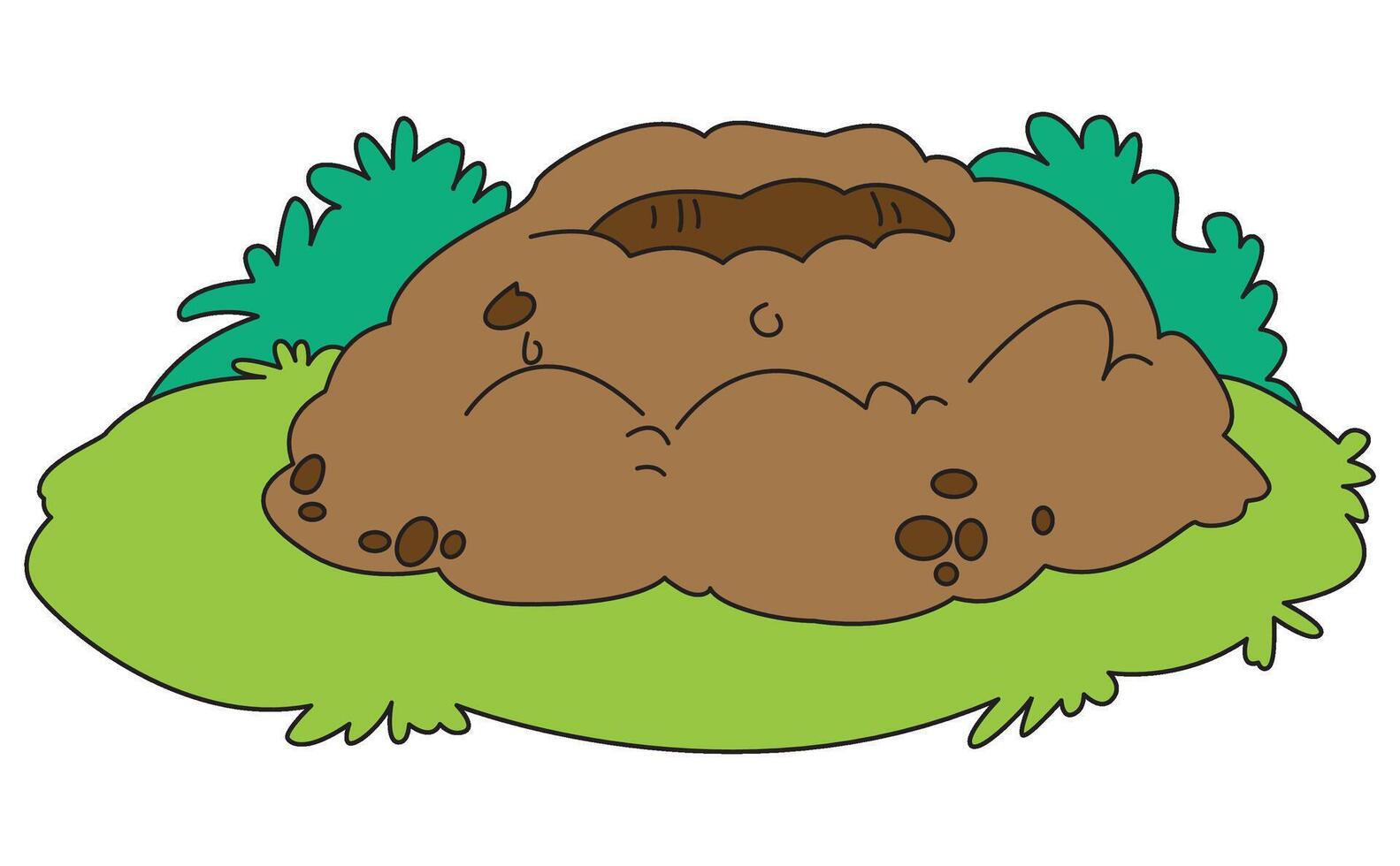 Illustration a ant hill with grass vector