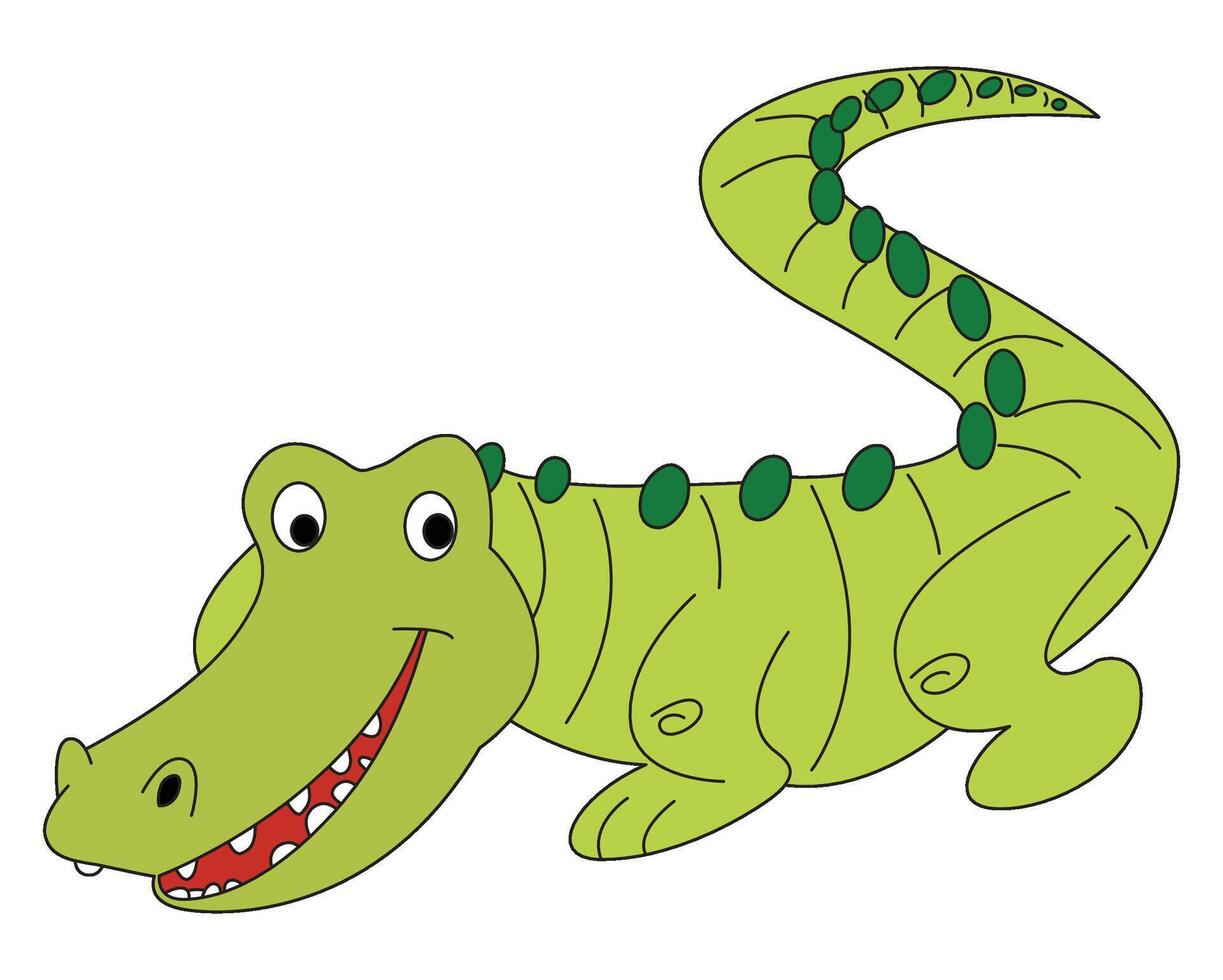 Green crocodile smiling illustration vector