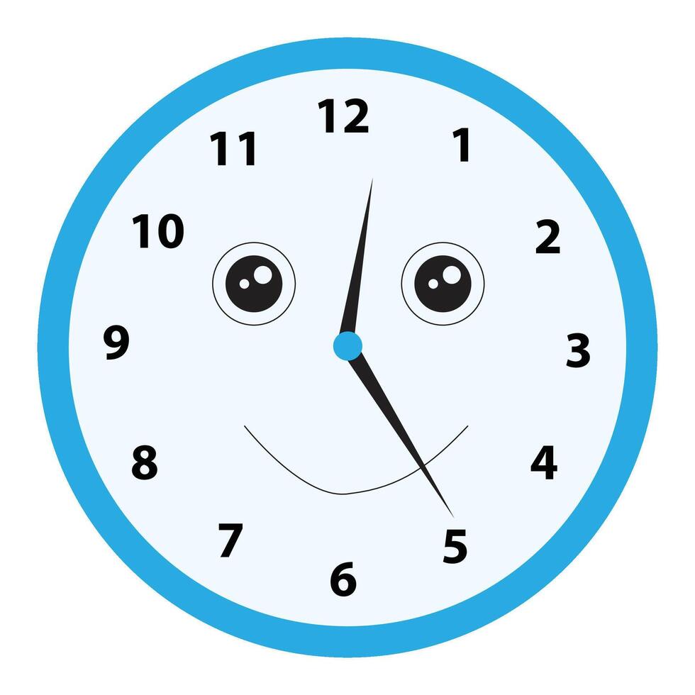 illustration clock showing twelve twenty five vector
