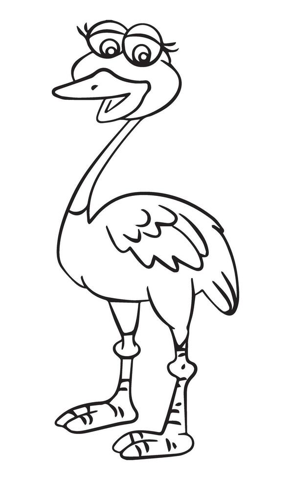 Swan animal outline white on background vector