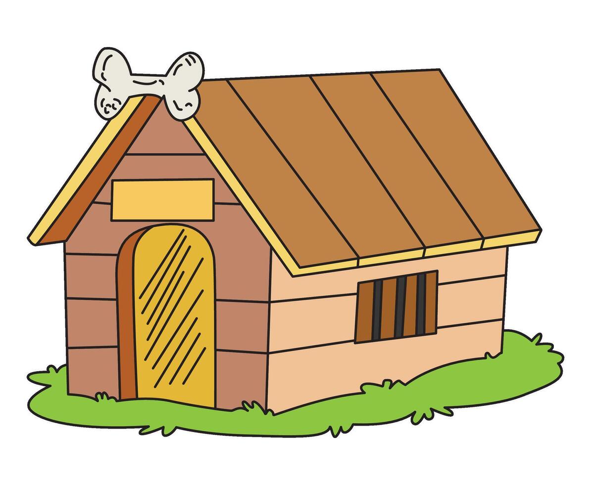 Dog house isolated on white background vector