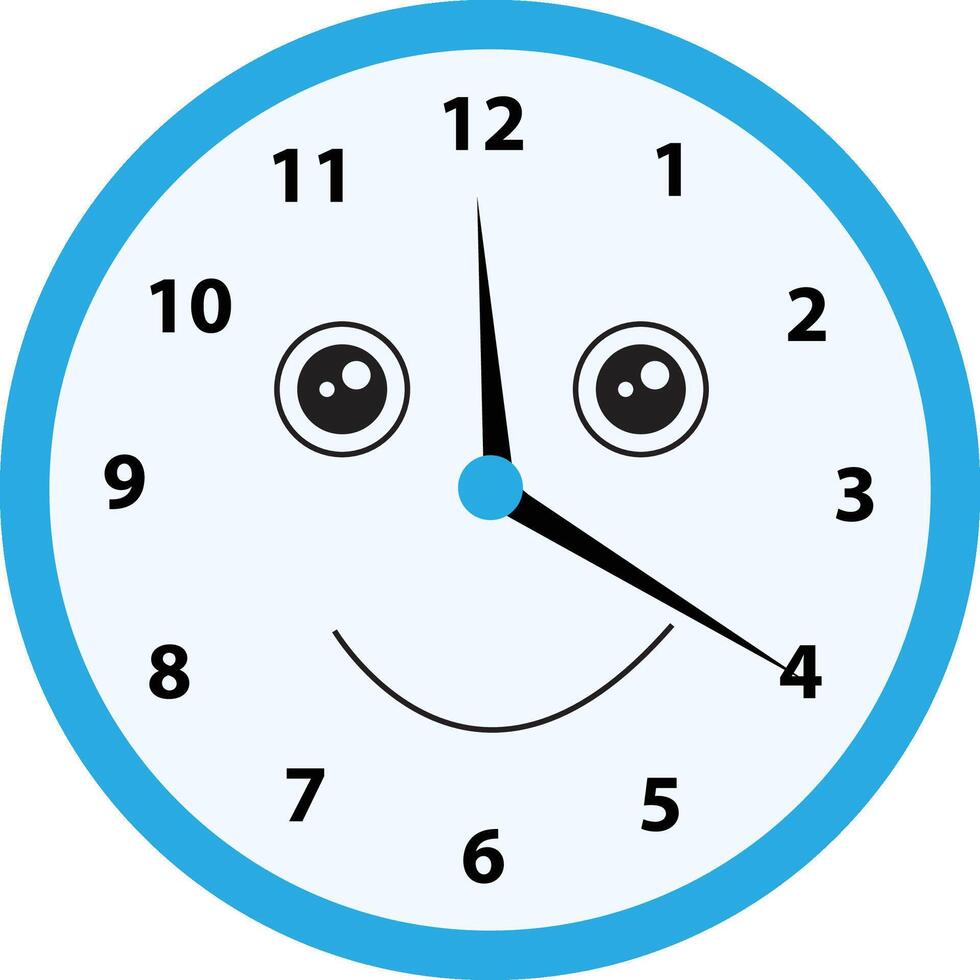 illustration clock showing twelve twenty time vector