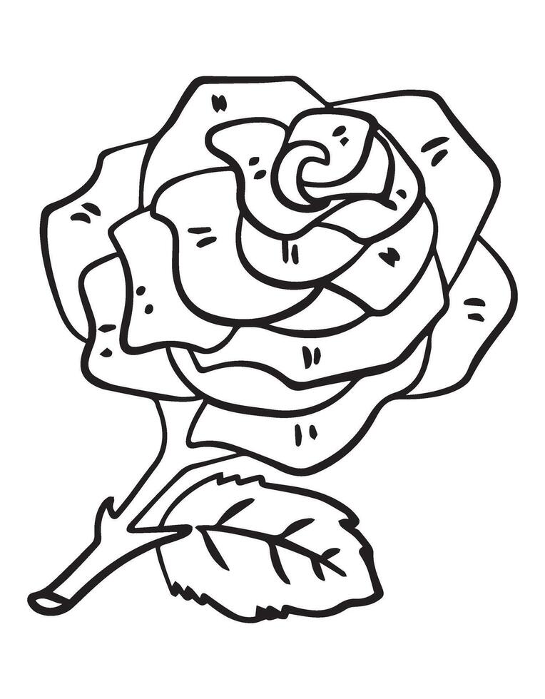 Rose flower outline for color illustration vector