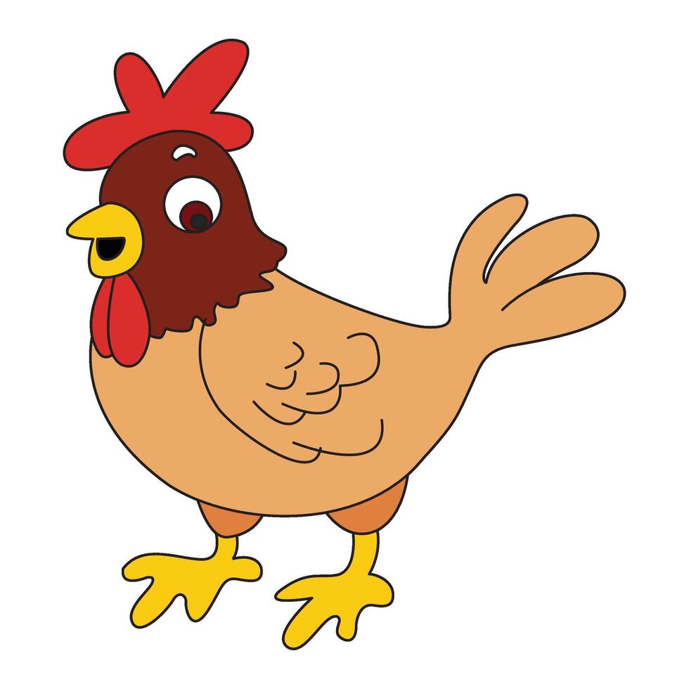 illustration hen smiling while walking vector