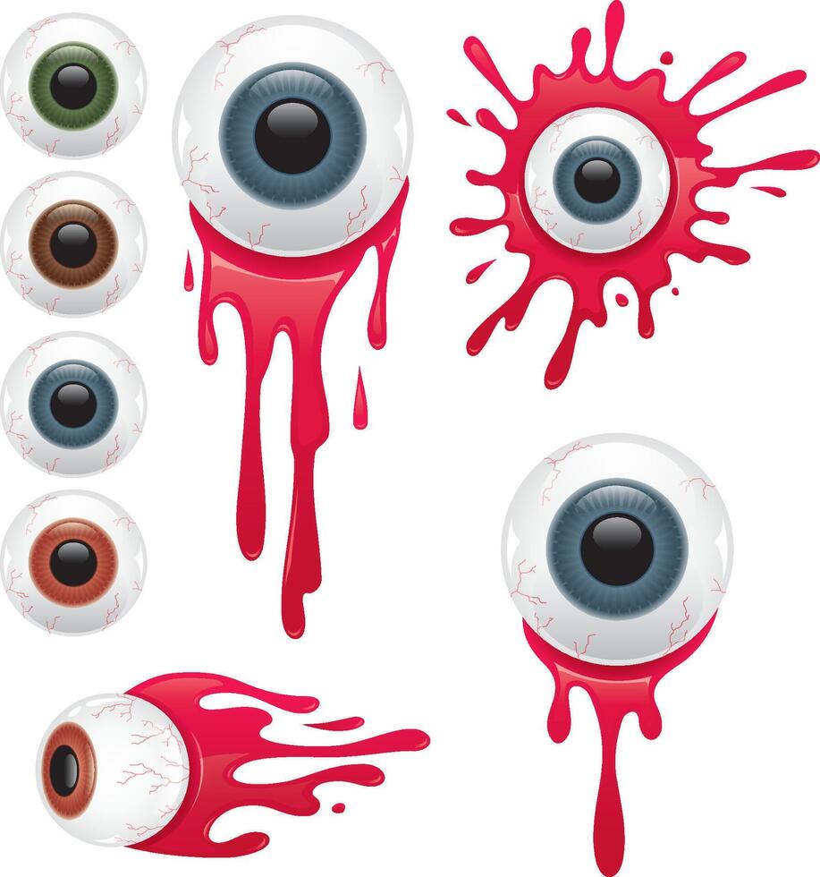 Eyeballs and Blood Drips for Halloween Decor vector