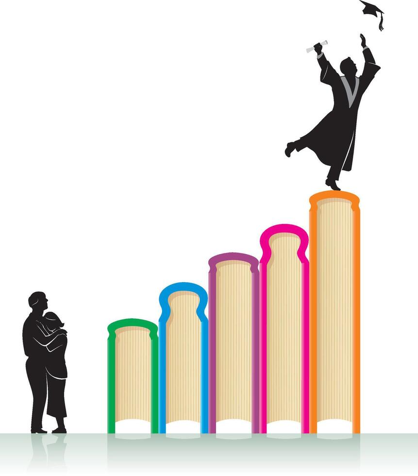 Academic Triumph, Steps to Educational Achievement vector