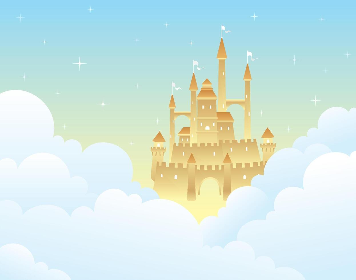 Fantasy Castle, above the clouds vector