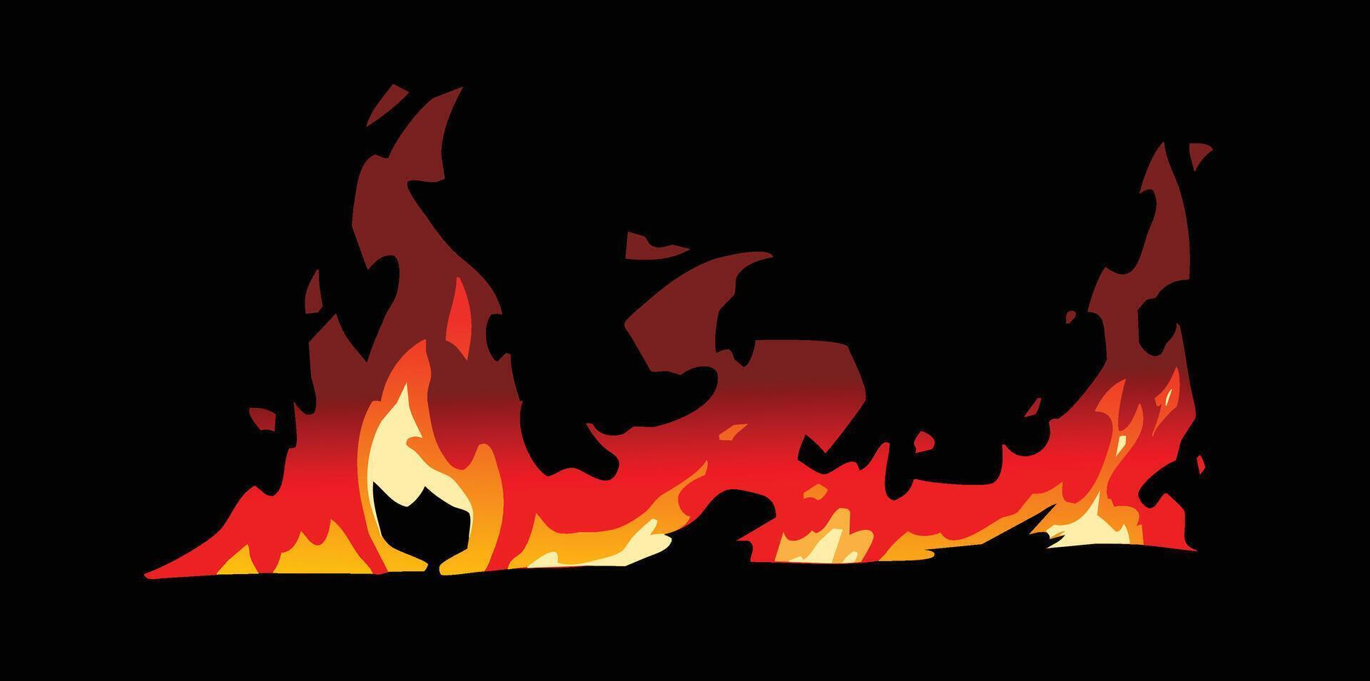 Fire borders, fire flames, blaze icon vector