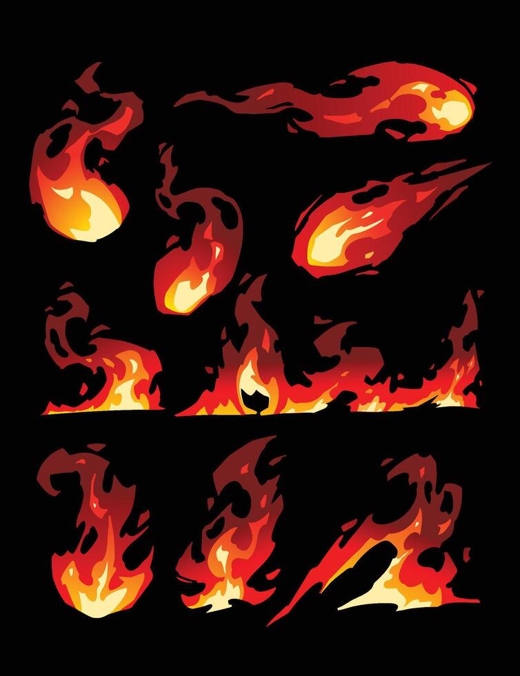 Fire Flames collection vector