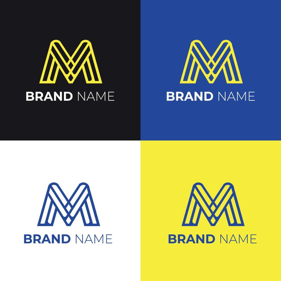 Modern Minimalist Logo Design with Letter M and Brand Name vector