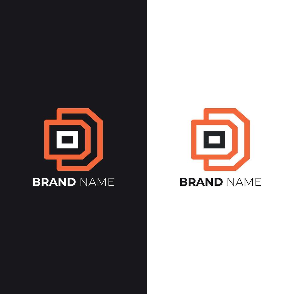 Abstract Orange D Letter Logo for Branding vector