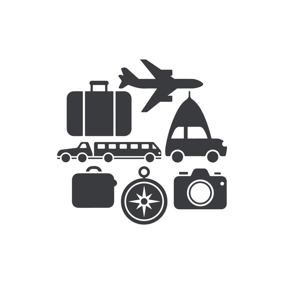 Modern Creative Travel and Tourism Icons vector