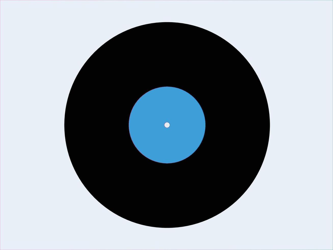 Vinyl record icon with blank blue label vector