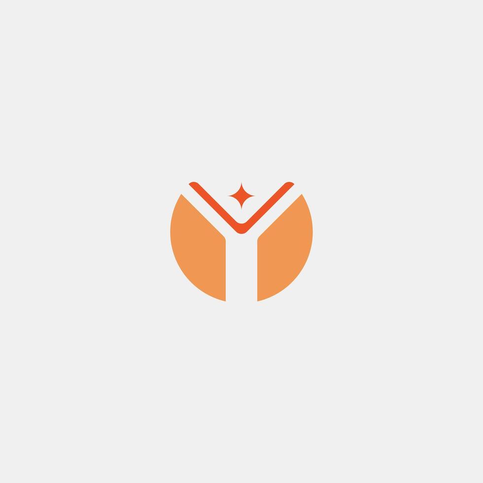 Modern Y Letter Logo with Spark Icon vector