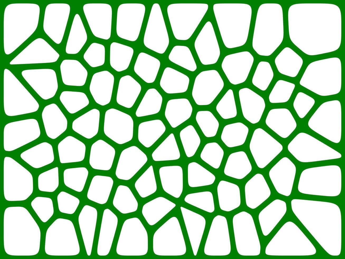 Green irregular grid pattern on a white background, resembling organic cell structures or a stylized giraffe skin design. vector