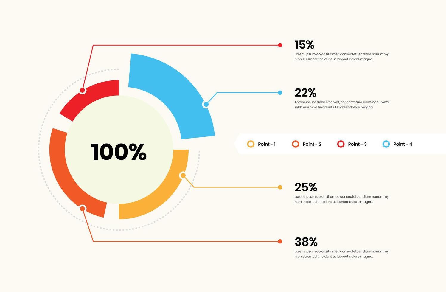 Minimalist Data Visualization Circular Business Graph Presentation Design vector
